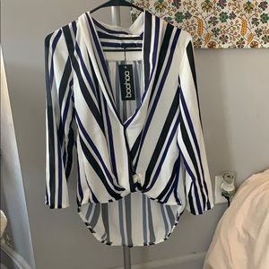 BOOHOO Low V Cut Dress Shirt